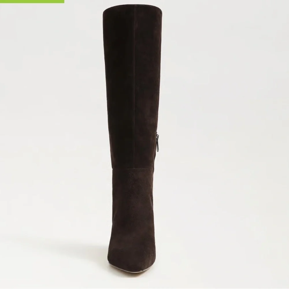 Sylvia Women's Dark Brown chocolate Suede Knee-High Heeled Boots